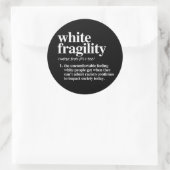 Definitie van witte fragiliteit ronde sticker (Tas)