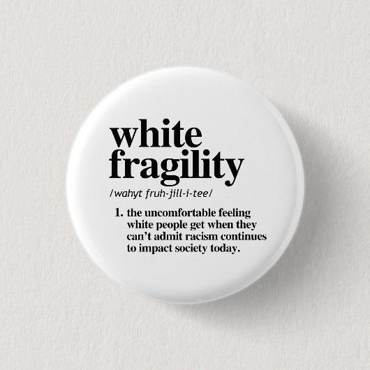 Definitie van witte kwetsbaarheid ronde button 3,2 cm (Voorkant)