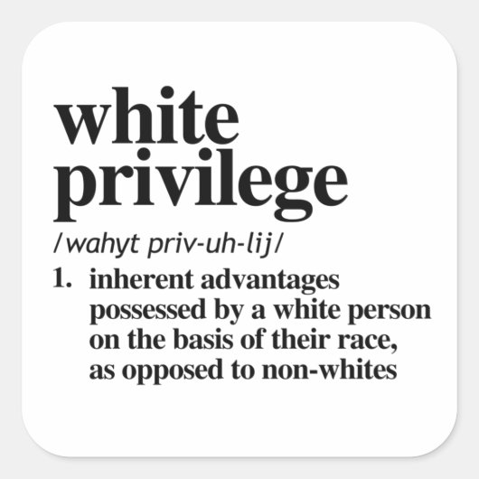 Definitie van witte privileges vierkante sticker (Voorkant)