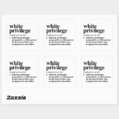 Definitie van witte privileges vierkante sticker (Vel)