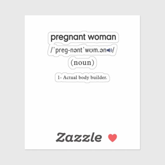 definitie van zwangere vrouw sticker (Vel)