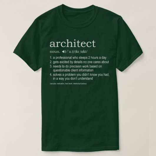 Definitie voor architecten t-shirt (Design voorkant)