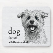 Definitie voor HOND Op Witgewassen Hout Muismat (Voorkant)