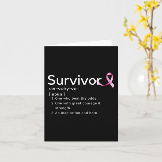 Definitie voor overlevenden van borstkanker kaart (Gele Bloem)