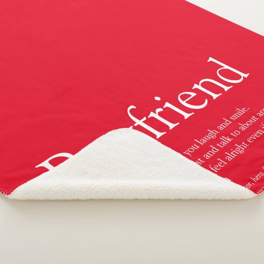 Definitie vriend zeggen modern rood sherpa deken (3/4)