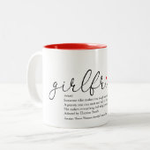 Definitie vriendin Chic script liefdeshart Tweekleurige Koffiemok (Voorkant links)