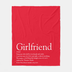 Definitie Vriendin Cool Leuk Rood Fleece Deken