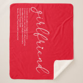 Definitie Vriendin Liefde Hart Chic Script Rood Sherpa Deken (Voorkant)