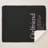 Definitie vriendin Zwart en wit modern Sherpa Deken (Voorkant (horizontaal))