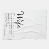 Definitie vrouw chic script zwart en wit leuk theedoek (Horizontaal)