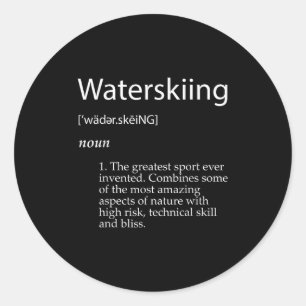 Definitie Water Skiën Vaderdag Waterskiër Ronde Sticker