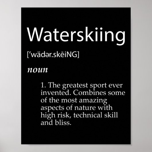 Definitie waterskiën Vaderdag Waterskiër  Poster (Voorkant)