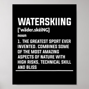 Definitie waterskiën Waterskiër Skien Poster