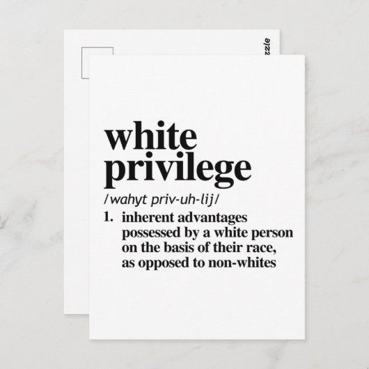 Definitie wit voorrecht briefkaart (Voorkant / Achterkant)