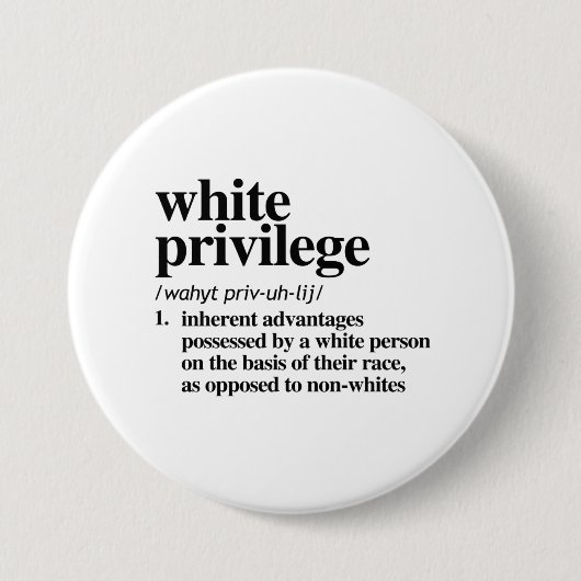 Definitie wit voorrecht ronde button 7,6 cm (Voorkant)