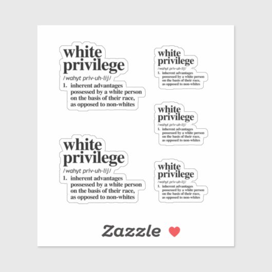 Definitie wit voorrecht sticker (Vel)