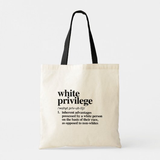 Definitie wit voorrecht tote bag (Achterkant)