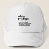 Definitie wit voorrecht trucker pet (Voorkant)