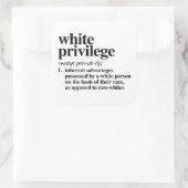 Definitie wit voorrecht vierkante sticker (Tas)