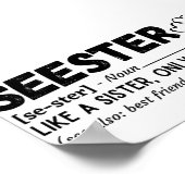 Definitie zuster Funny Seester Poster (Hoek)