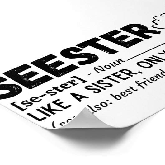 Definitie zuster Funny Seester Poster (Hoek)