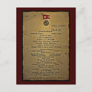 Definitief menu RMS Titanic Kaart