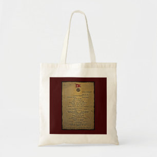 Definitief menu RMS Titanic Tote Bag