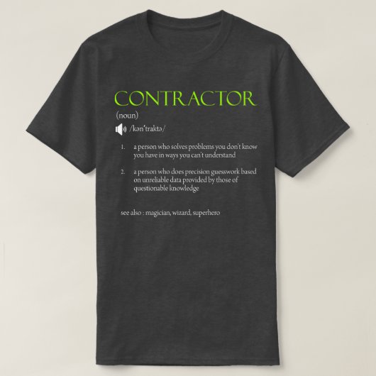 Definitieontwerp van contractant t-shirt (Design voorkant)