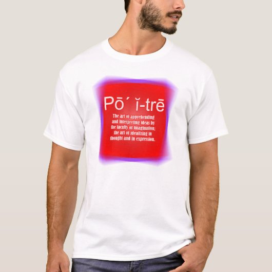 Definitiepoëzie in rood t-shirt (Voorkant)