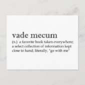 Definities: Vade Mecum Briefkaart (Voorkant)