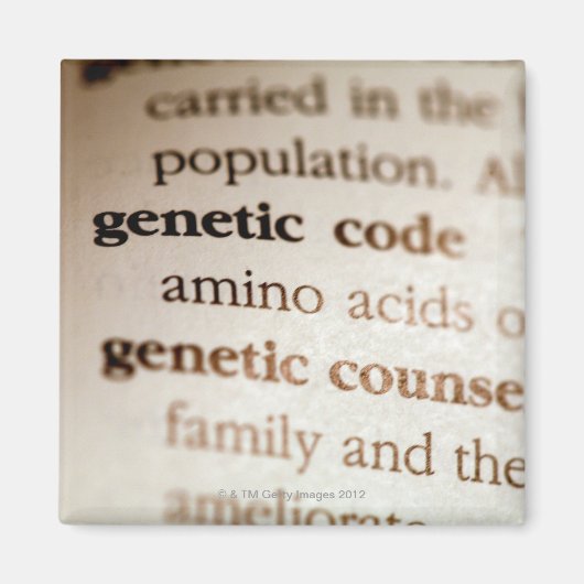 Definities van genetische code en genetische couns magneet (Voorkant)