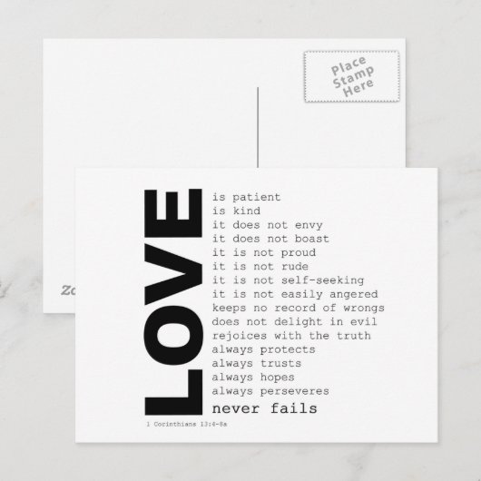 Definities van Love Post Card Briefkaart (Voorkant / Achterkant)