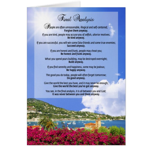 Definitieve analyse: "Doe het hoe dan ook" (Voorkant)