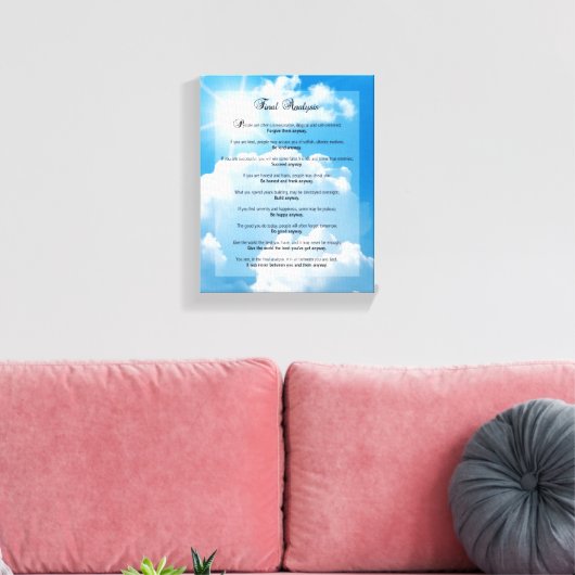 Definitieve analyse: "Doe het hoe dan ook" Canvas Afdruk (Insitu (Woonkamer))