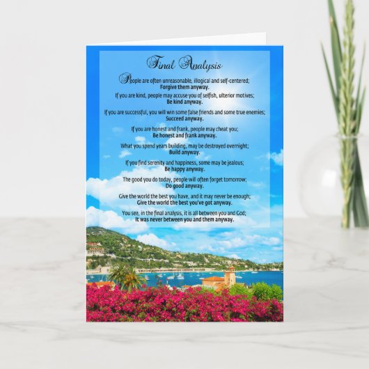 Definitieve Analyse: "Doe het hoe dan ook " Kaart (Voorkant)