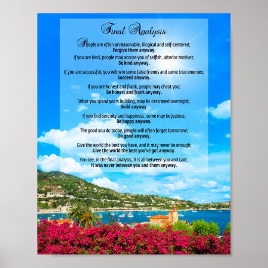 Definitieve analyse: "Doe het hoe dan ook" Poster (Voorkant)