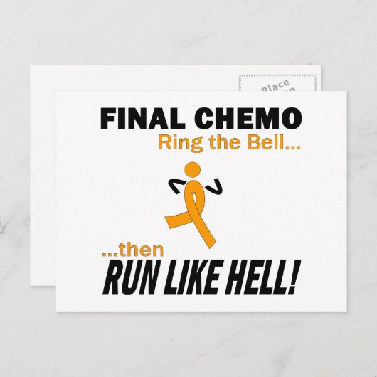 Definitieve chemo loopt als hel - leukemie briefkaart (Voorkant / Achterkant)