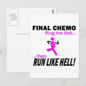 Definitieve chemo run like Hell - Breast Cancer Briefkaart (Voorkant / Achterkant)