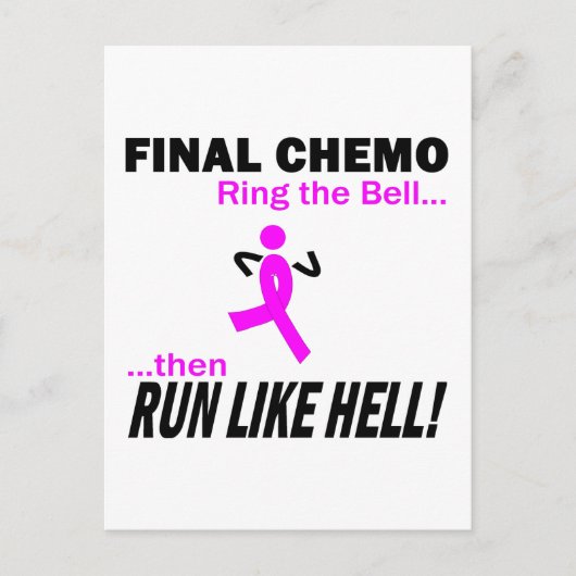 Definitieve chemo run like Hell - Breast Cancer Briefkaart (Voorkant)