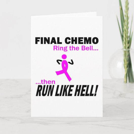 Definitieve chemo run like Hell - Breast Cancer Kaart (Voorkant)