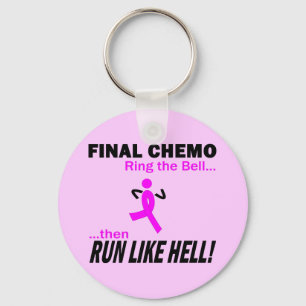 Definitieve chemo run like Hell - Breast Cancer Sleutelhanger