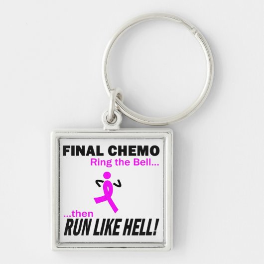 Definitieve chemo run like Hell - Breast Cancer Sleutelhanger (Voorkant)