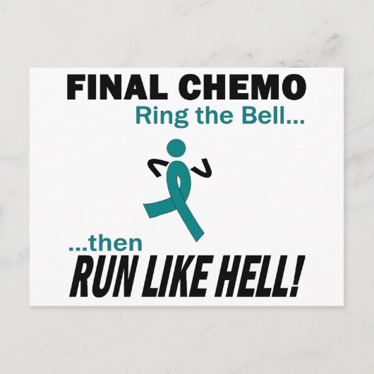 Definitieve chemo run like Hell - Cervical Cancer Briefkaart (Voorkant)