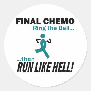 Definitieve chemo run like Hell - Cervical Cancer Ronde Sticker