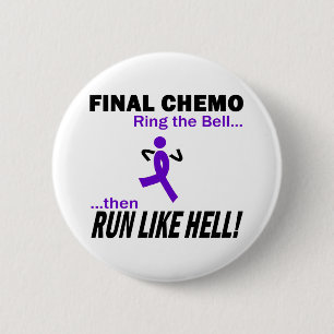 Definitieve Chemo run like Hell - Violet Ribbon Ronde Button 5,7 Cm