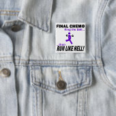Definitieve Chemo run like Hell - Violet Ribbon Vierkante Button 5,1 Cm (In situ)
