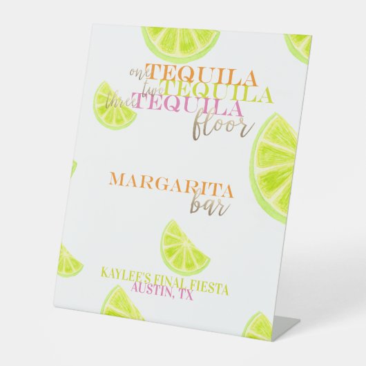 Definitieve Fiesta Margarita Bar Tequila Tabel Reclamebord Met Voetstuk (Voorkant)