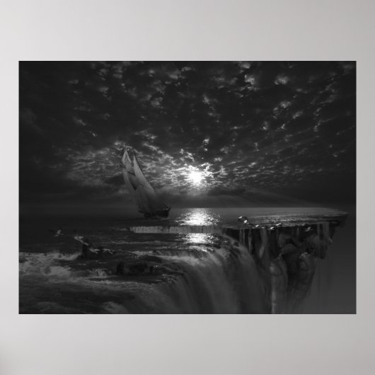 Definitieve grensveer, surrealistische kunst poster (Voorkant)