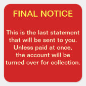 DEFINITIEVE KENNISGEVING Collecties Sticker (rood/ (Voorkant)