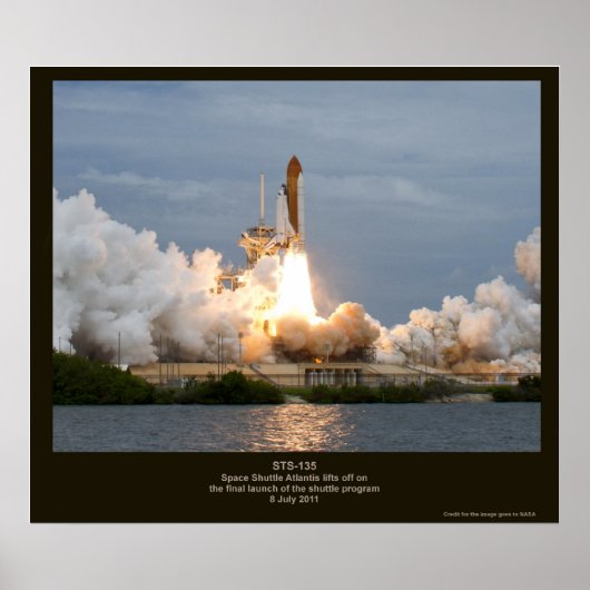 Definitieve Space Shuttle start STS-135 Atlantis Poster (Voorkant)